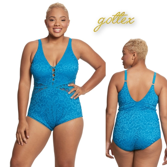 ⚡️⚡️FLASH SALE!!!GOTTEX Shalimar V-Neck One Piece Swimsuit. - Picture 1 of 7